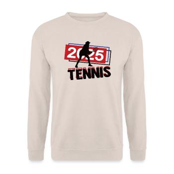 Tennis Spielerin Team Turnier Mannschaft 2025 - Unisex Pullover - Sand - Vorne - Alina (178cm) & Michal (187cm)