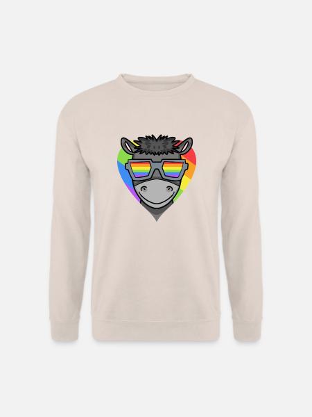 LGBT Tier Esel Regenbogen - Unisex Pullover - Sand