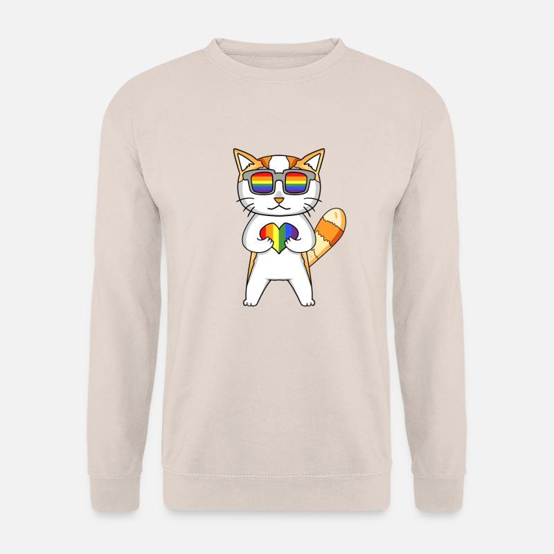 LGBT Katze Regenbogen - Unisex Pullover - Sand