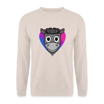 Bisexuell Esel Geschenk - Unisex Pullover - Sand - Vorne - Alina (178cm) & Michal (187cm)