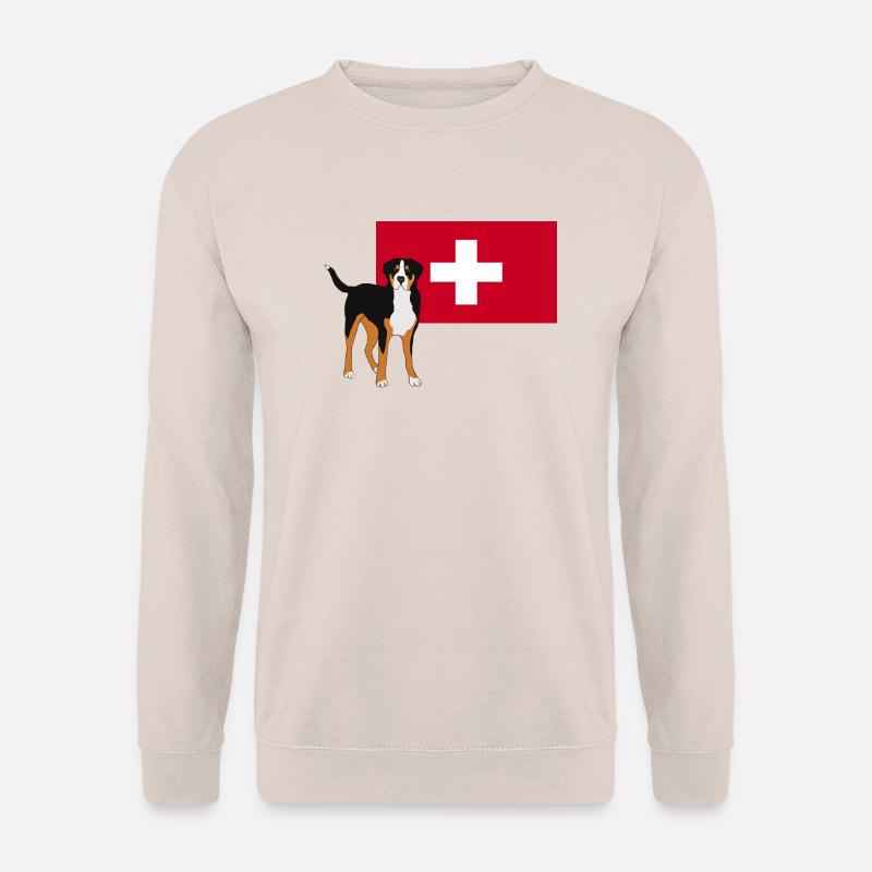 Großer Schweizer Sennenhund mit Fahne - Unisex Pullover - Sand