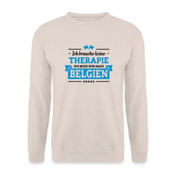 Nur nach Belgien - Unisex Pullover - Sand - Vorne - Alina (178cm) & Michal (187cm)