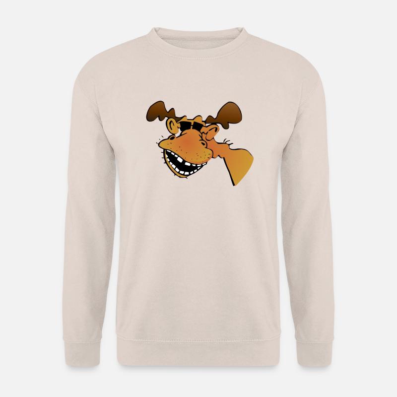 Elch mit Sonnenbrille - Unisex Pullover - Sand