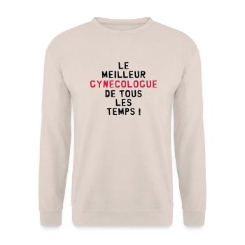 Gynéco / Gynecologue / Médecin / Gynécologie - Sweat-shirt Unisexe - sable - Devant - Alina (178cm) & Michal (187cm)