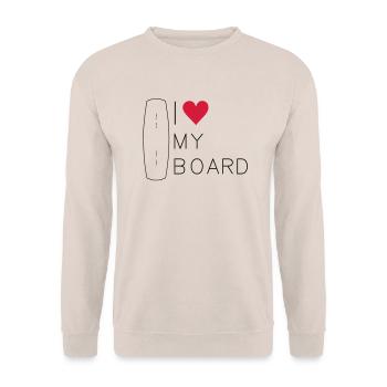 J'aime mon wakeboard, wakeboarder, wakeboard, - Sweat-shirt Unisexe - sable - Devant - Alina (178cm) & Michal (187cm)