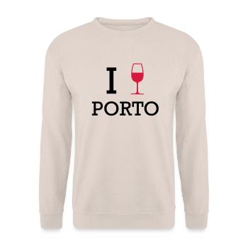 I Love Porto - Unisex Sweatshirt - sand - Front - Alina (178cm) & Michal (187cm)