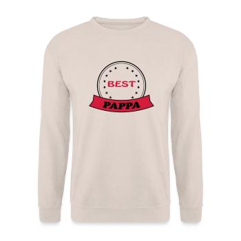 Best pappa 111 - Unisex Sweatshirt - sand - Front - Alina (178cm) & Michal (187cm)