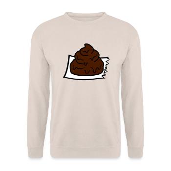 haeufchen comic heap shit torn off stueck - Unisex Sweatshirt - sand - Front - Alina (178cm) & Michal (187cm)