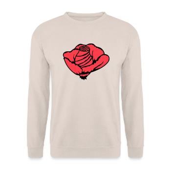 Jolie belle fleur de rose feuille roses romantique - Sweat-shirt Unisexe - sable - Devant - Alina (178cm) & Michal (187cm)