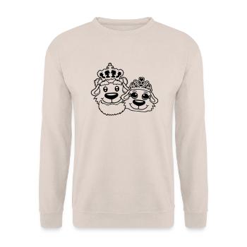 Deux Chiens Couronne Roi Reine Souverain Majesté - Sweat-shirt Unisexe - sable - Devant - Alina (178cm) & Michal (187cm)