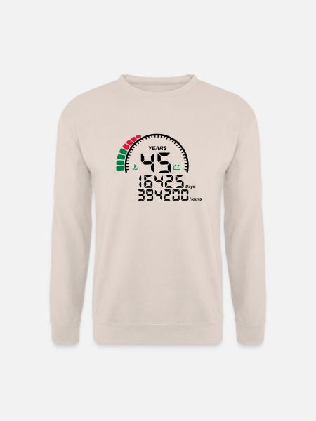 Jahre 45 Jahre Jubiläum Meter - Unisex Pullover - Sand