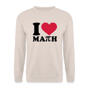 I love Math - Unisex Sweatshirt - sand - Front - Alina (178cm) & Michal (187cm)