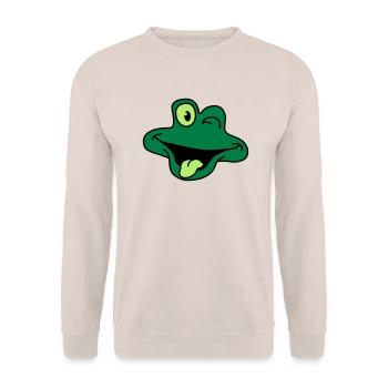 Grenouille comique impertinent visage - Sweat-shirt Unisexe - sable - Devant - Alina (178cm) & Michal (187cm)