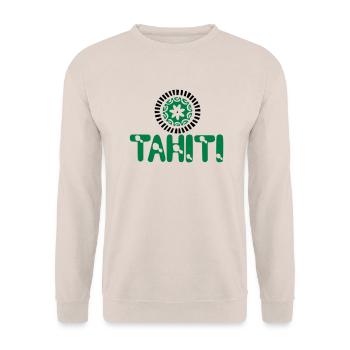 polynesische Tätowierung Tiara Tahiti Karte - Unisex Pullover - Sand - Vorne - Alina (178cm) & Michal (187cm)