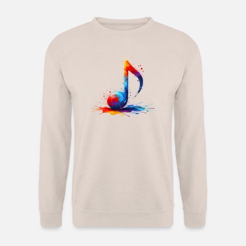 bunte Musiknote Musik Musiker - Unisex Pullover - Sand