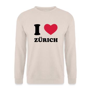 I Love Zürich - Unisex Pullover - Sand - Vorne - Alina (178cm) & Michal (187cm)