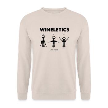Wineletics - Wine Workout - Unisex Pullover - Sand - Vorne - Alina (178cm) & Michal (187cm)