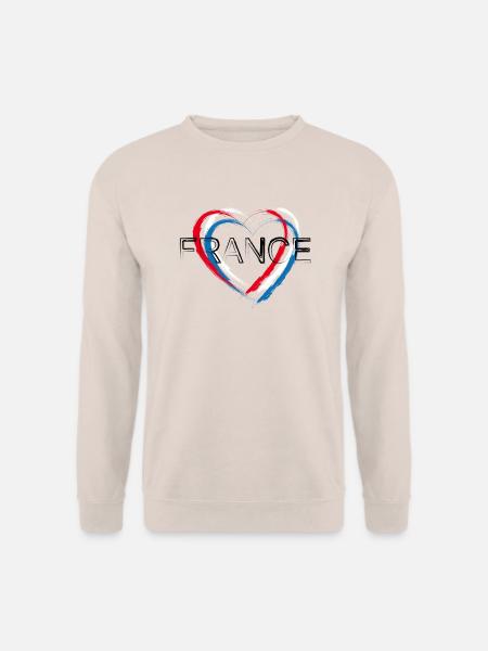 herz01 Frankreich France - Unisex Pullover - Sand