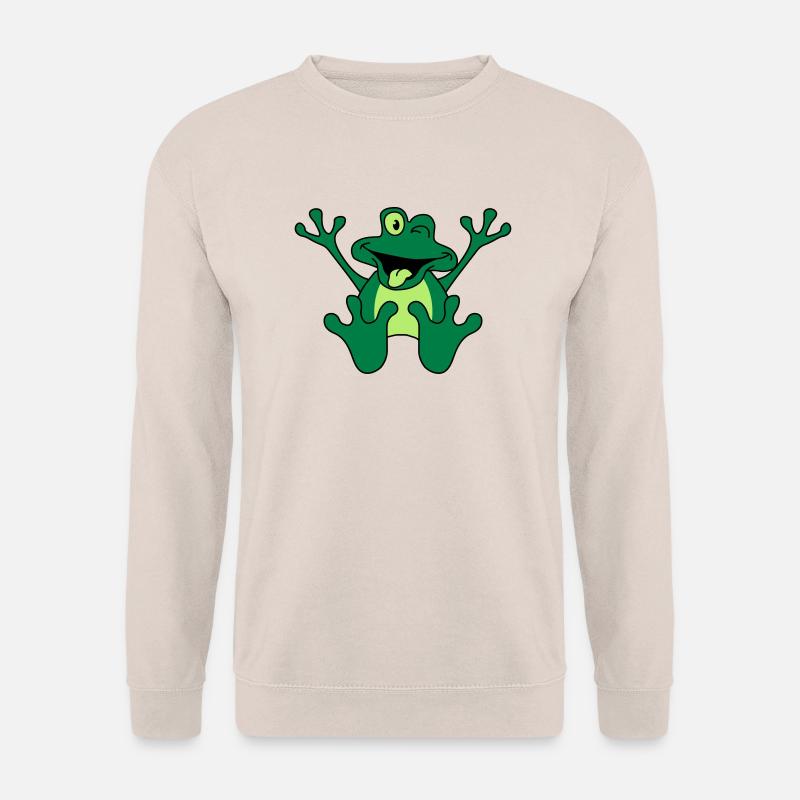 Funny Sitting Comic Frog - Unisex Pullover - Sand