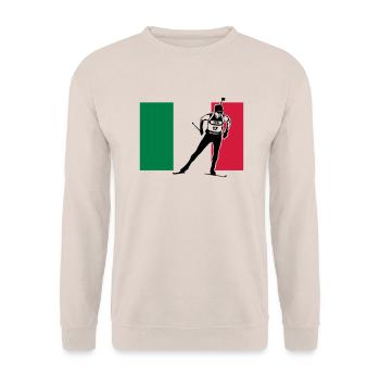 Biathlon - Langlauf -Italia - Italien - Unisex Pullover - Sand - Vorne - Alina (178cm) & Michal (187cm)