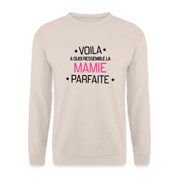 Grandma Oma Großmütter Mamy Mamie Grand-Mère - Unisex Sweatshirt - sand - Front - Alina (178cm) & Michal (187cm)