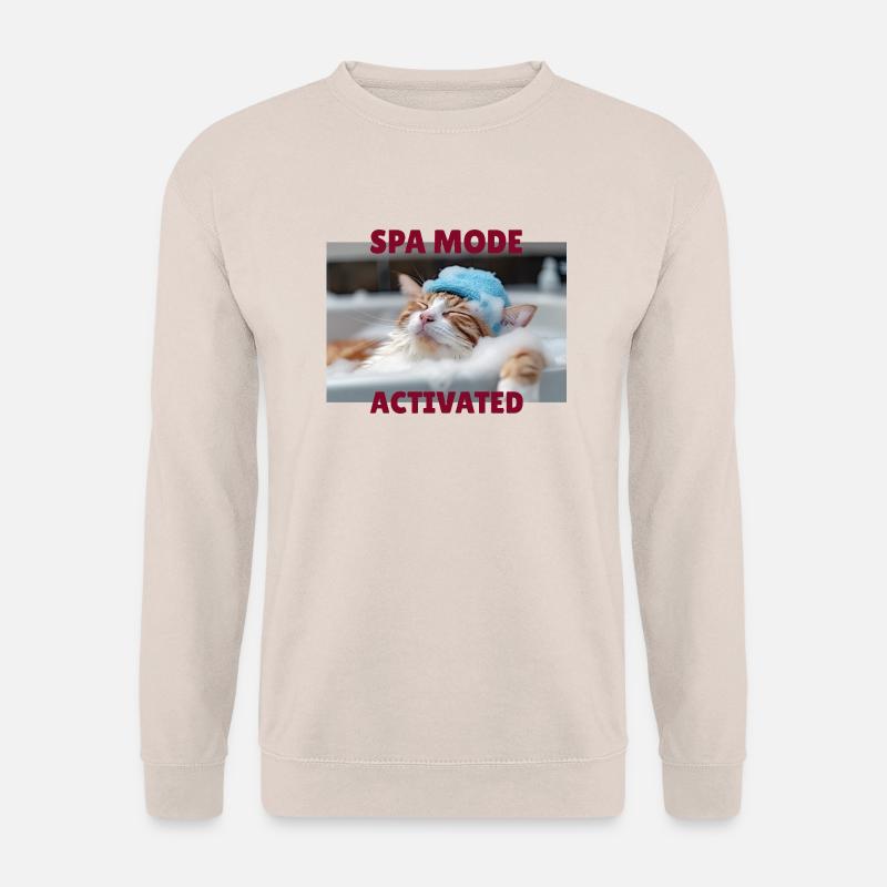 Spa-Modus Katze - Unisex Pullover - Sand