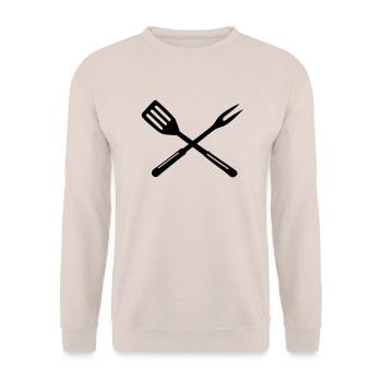 Grill - barbecue - Unisex Sweatshirt - sand - Front - Alina (178cm) & Michal (187cm)