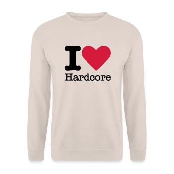 I Love Hardcore - Unisex Sweatshirt - sand - Front - Alina (178cm) & Michal (187cm)