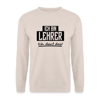 ich bin lehrer - Unisex Pullover - Sand - Vorne - Alina (178cm) & Michal (187cm)