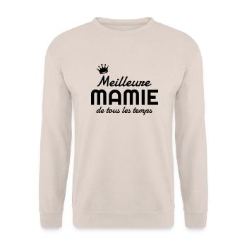 Mamie / Mamy / Grand Mère / Famille / Mémé - Sweat-shirt Unisexe - sable - Devant - Alina (178cm) & Michal (187cm)
