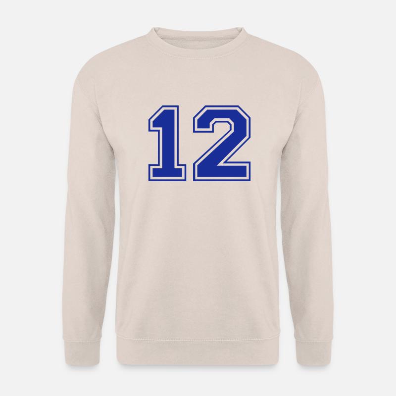 12 - Nummer - Zahl - Unisex Pullover - Sand