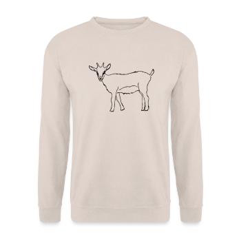 Ziege - Unisex Pullover - Sand - Vorne - Alina (178cm) & Michal (187cm)