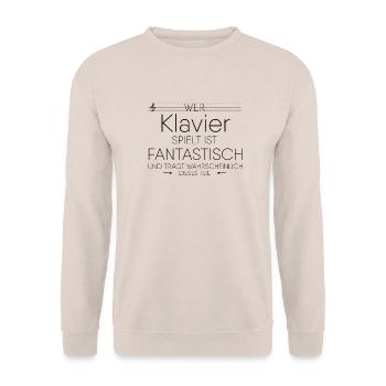 Klavier - Unisex Pullover - Sand - Vorne - Alina (178cm) & Michal (187cm)