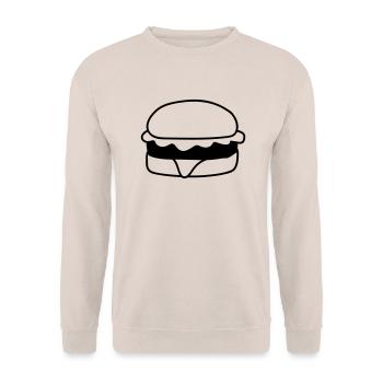 hamburger cheeseburger delicious fast food food hung - Unisex Sweatshirt - sand - Front - Alina (178cm) & Michal (187cm)