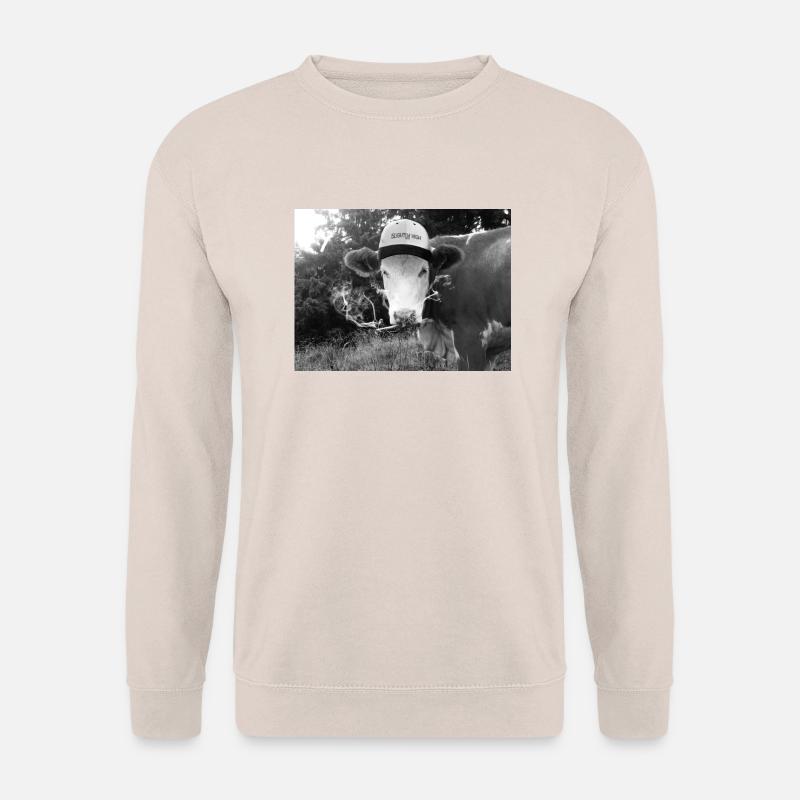 Bekiffte Kuh mit Spliff - Unisex Pullover - Sand