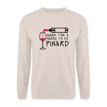 quand marre pinard bouteille vin alcool - Sweat-shirt Unisexe - sable - Devant - Alina (178cm) & Michal (187cm)