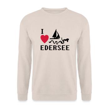 I love Edersee - Unisex Pullover - Sand - Vorne - Alina (178cm) & Michal (187cm)