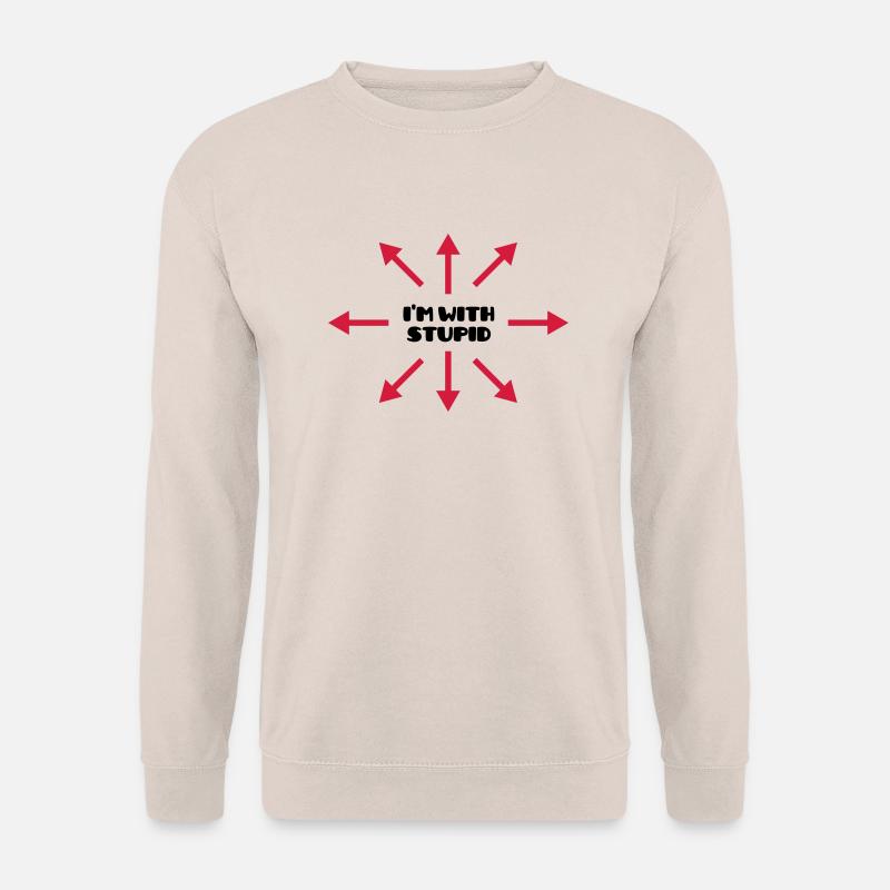 I'm with stupid :) (V) - Unisex Pullover - Sand