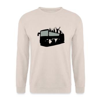 Tour Bus & tourist - Unisex Sweatshirt - sand - Front - Alina (178cm) & Michal (187cm)