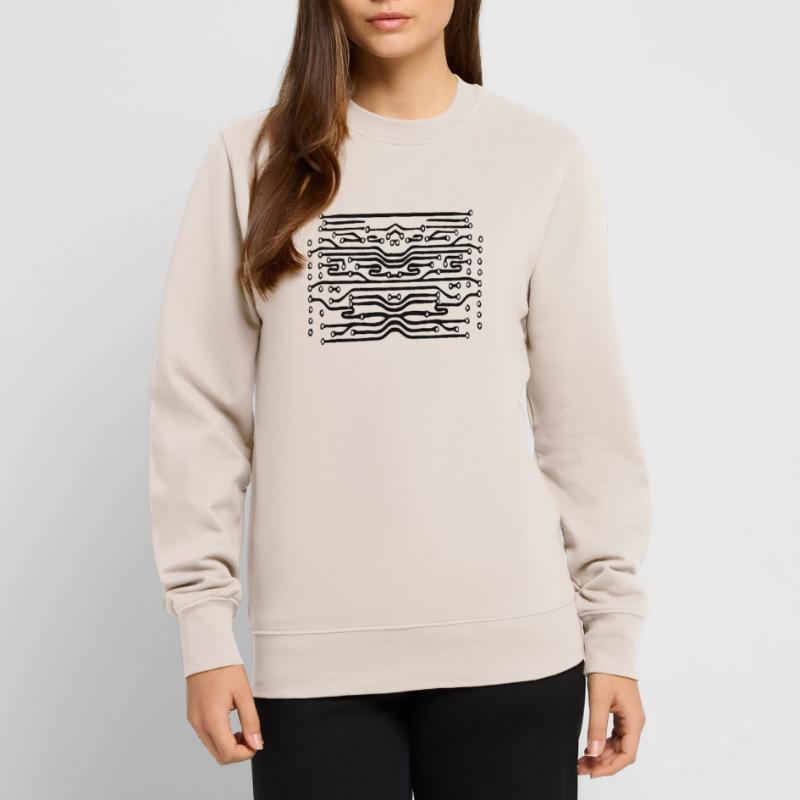 design lines microchip disk pattern cool lines Unisex Sweatshirt
