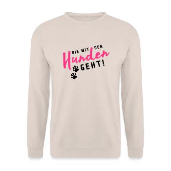 hunden die mit den - Unisex Pullover - Sand - Vorne - Alina (178cm) & Michal (187cm)