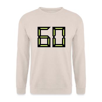 60 YEARS. 60TH ANNIVERSARY. ANNIVERSARY 60 YEARS - Unisex Sweatshirt - sand - Front - Alina (178cm) & Michal (187cm)