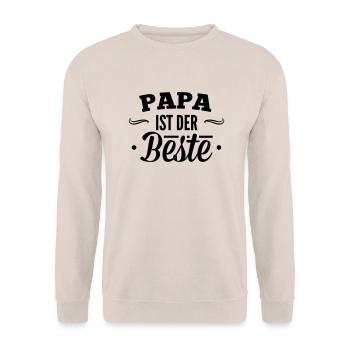 Papa ist der beste - Unisex Pullover - Sand - Vorne - Alina (178cm) & Michal (187cm)