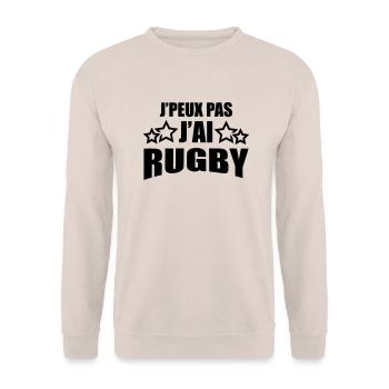 j'peux pas j'ai rugby - Sweat-shirt Unisexe - sable - Devant - Alina (178cm) & Michal (187cm)