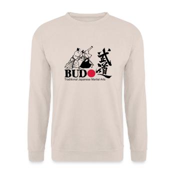 Budo Japanische Kampfkünste T Shirt - Unisex Pullover - Sand - Vorne - Alina (178cm) & Michal (187cm)