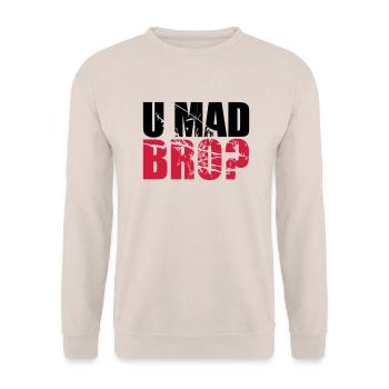 Logo U fou BRO - Sweat-shirt Unisexe - sable - Devant - Alina (178cm) & Michal (187cm)