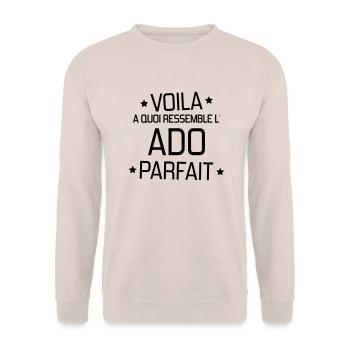 Teenager / Jugendliche / Jugendlicher / Kind - Unisex Pullover - Sand - Vorne - Alina (178cm) & Michal (187cm)