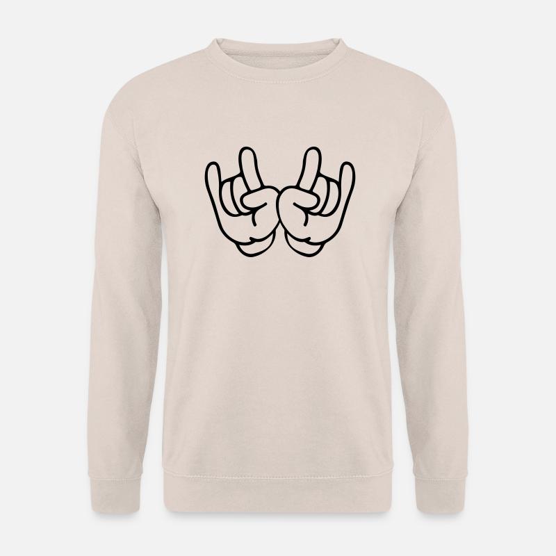 hands rock symbol - Unisex Pullover - Sand