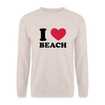 I Love Beach - Unisex Pullover - Sand - Vorne - Alina (178cm) & Michal (187cm)