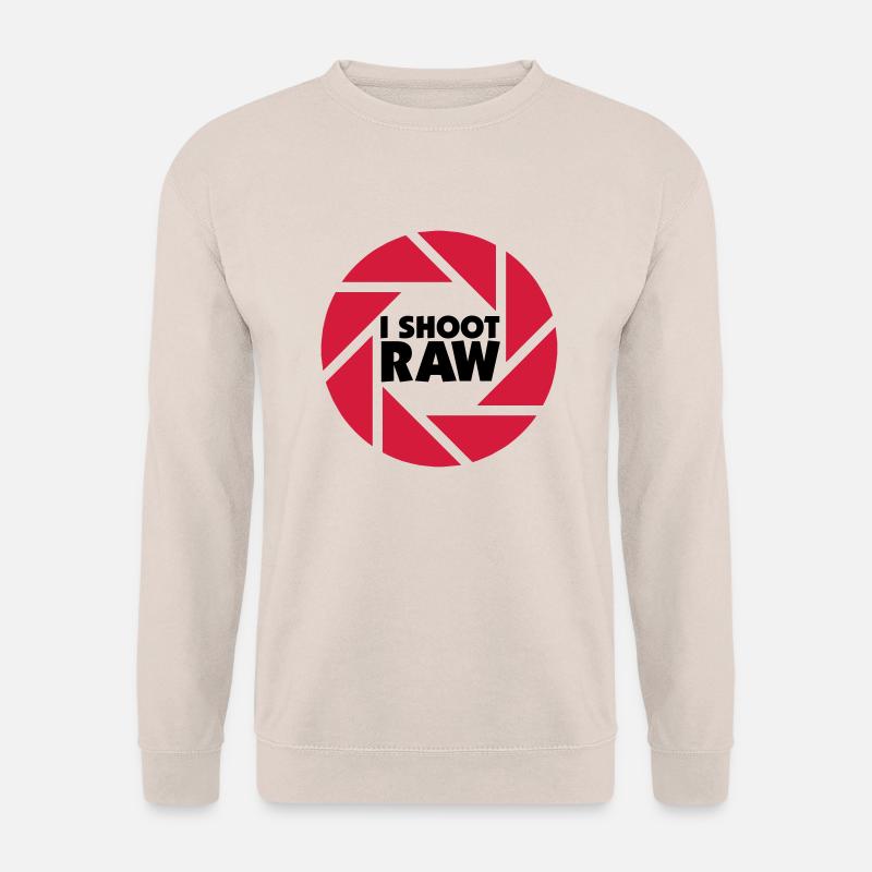I shoot RAW - schwarz - Unisex Pullover - Sand